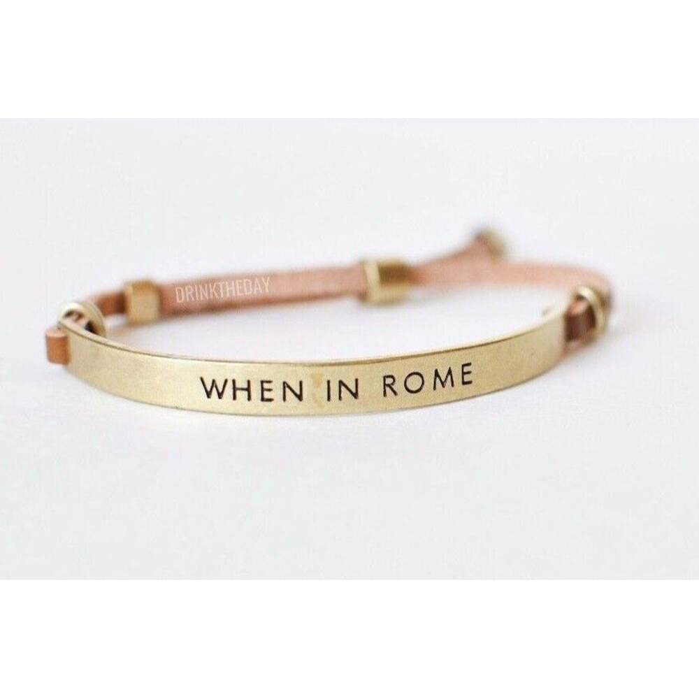 Banana Republic Women's Beige Sueded GOLD Idiom When In Rome Bracelet NWT 39.9